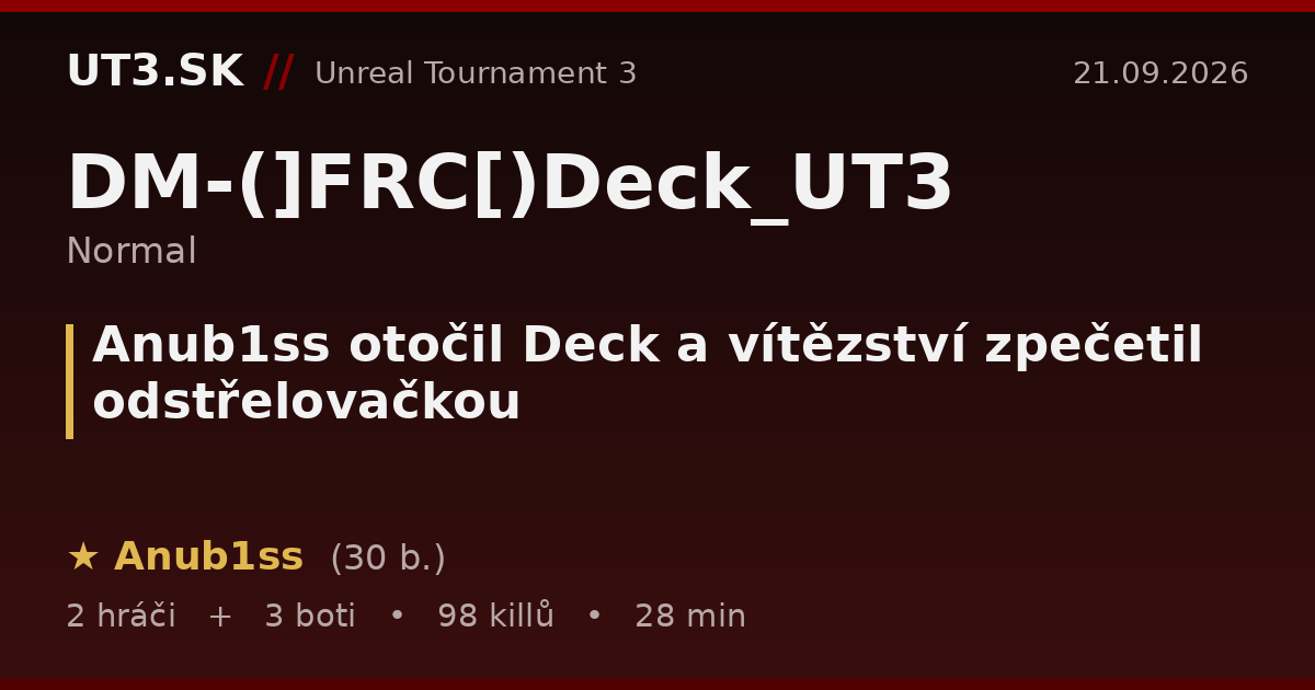 Anub1ss otočil Deck a vítězství zpečetil odstřelovačkou