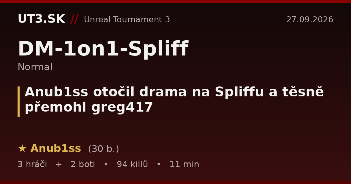 Anub1ss otočil drama na Spliffu a těsně přemohl greg417