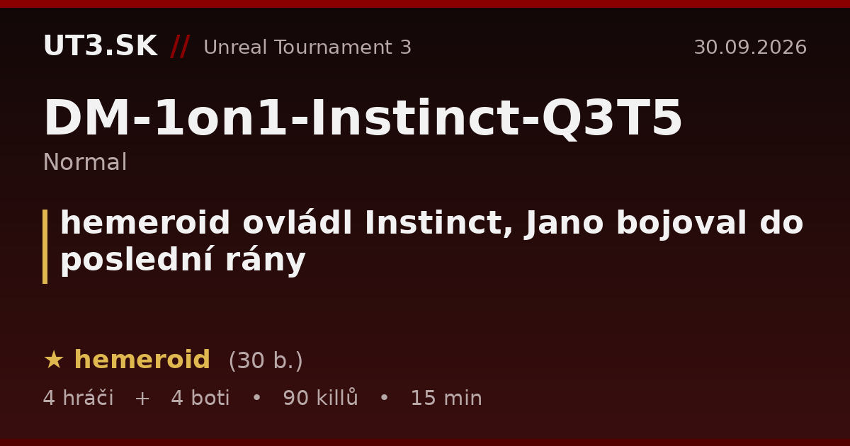 hemeroid ovládl Instinct, Jano bojoval do poslední rány