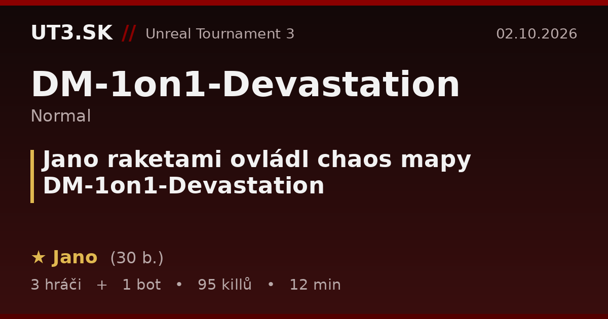 Jano raketami ovládl chaos mapy DM-1on1-Devastation