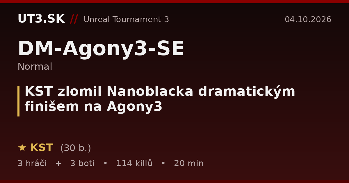 KST zlomil Nanoblacka dramatickým finišem na Agony3