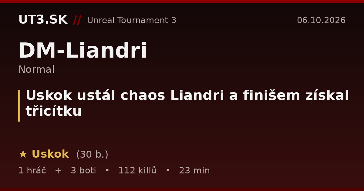 Uskok ustál chaos Liandri a finišem získal třicítku