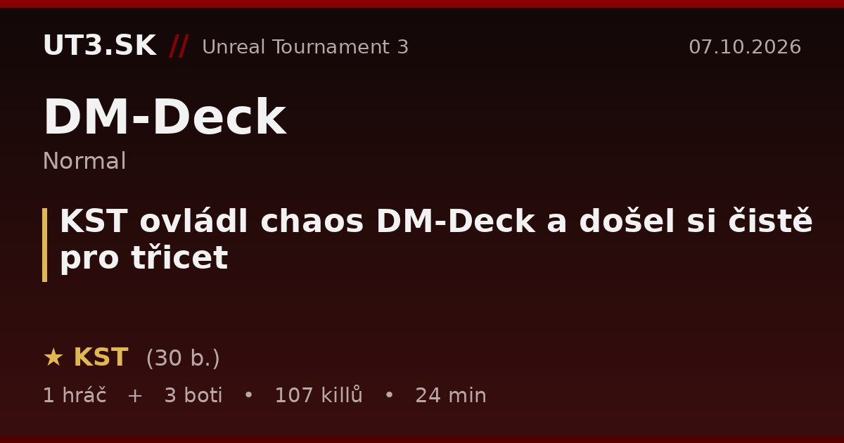 KST ovládl chaos DM-Deck a došel si čistě pro třicet