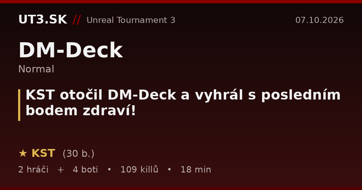KST otočil DM-Deck a vyhrál s posledním bodem zdraví!
