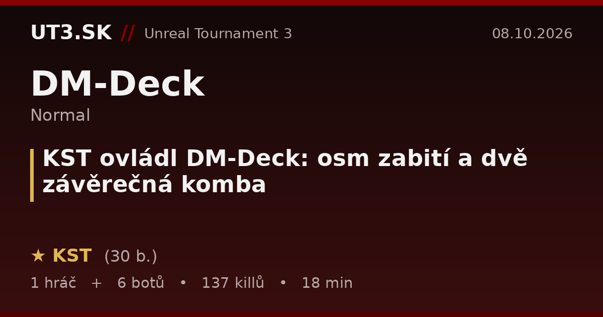 KST ovládl DM-Deck: osm zabití a dvě závěrečná komba