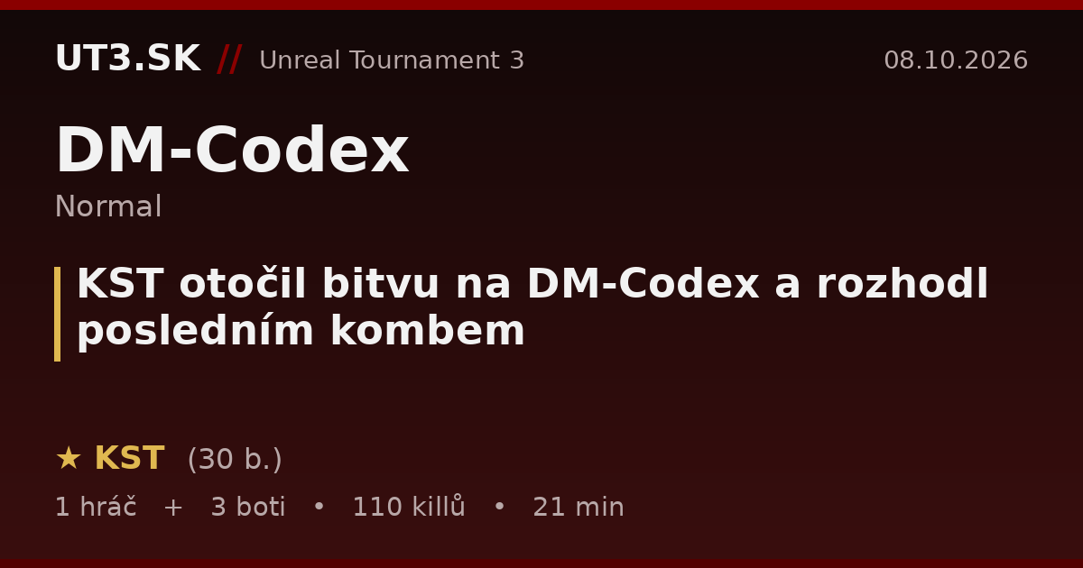 KST otočil bitvu na DM-Codex a rozhodl posledním kombem