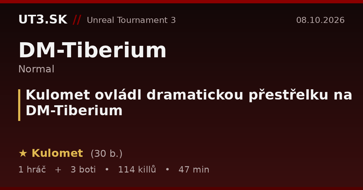 Kulomet ovládl dramatickou přestřelku na DM-Tiberium