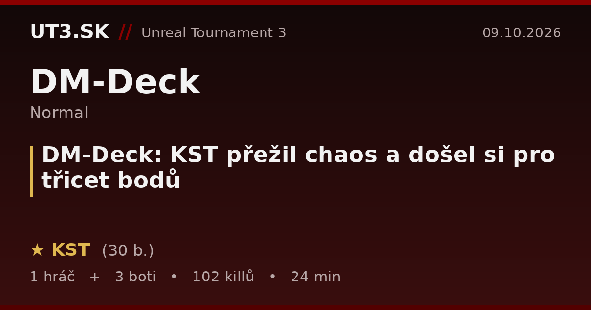 DM-Deck: KST přežil chaos a došel si pro třicet bodů