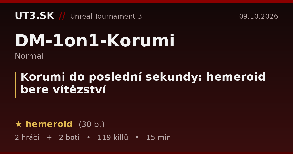 Korumi do poslední sekundy: hemeroid bere vítězství