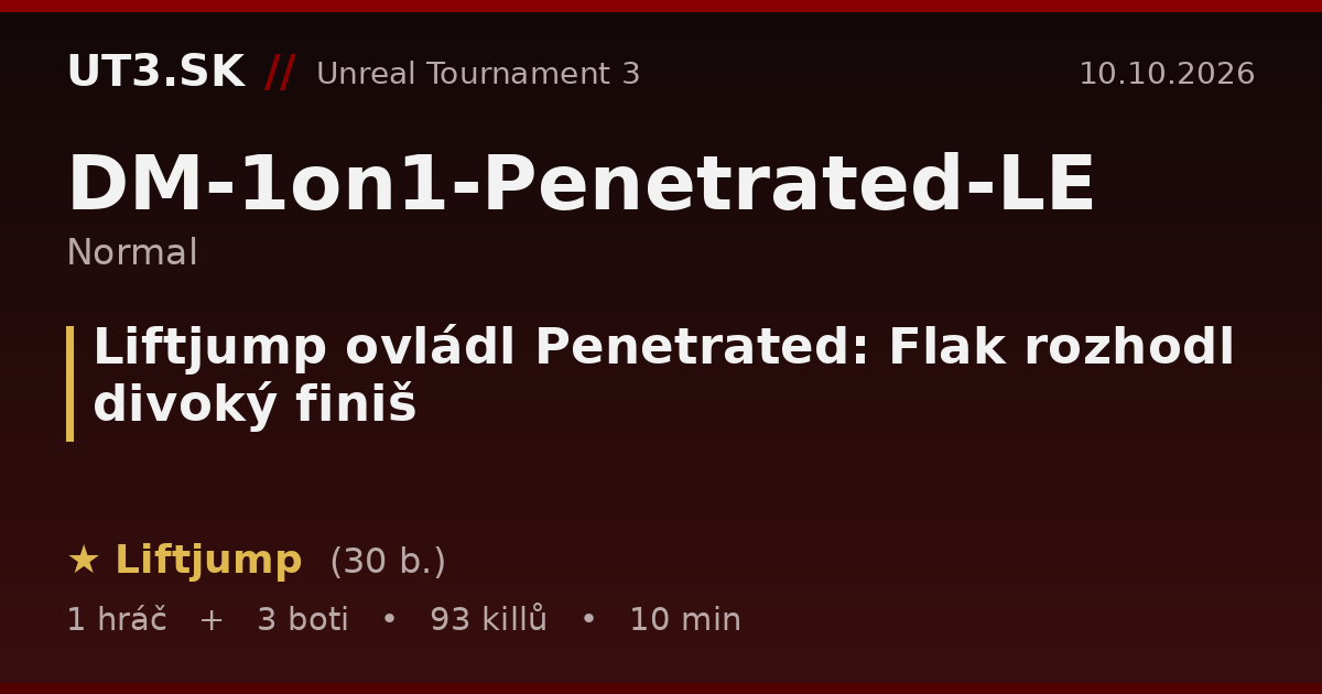 Liftjump ovládl Penetrated: Flak rozhodl divoký finiš