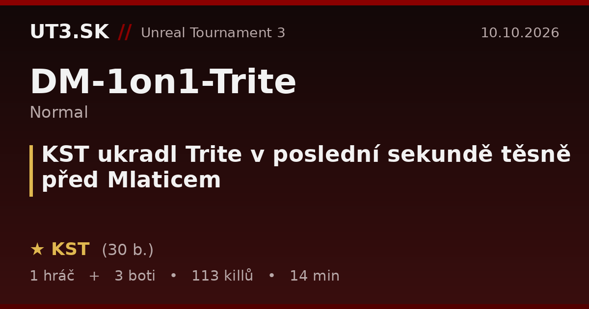 KST ukradl Trite v poslední sekundě těsně před Mlaticem