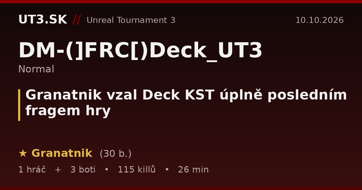 Granatnik vzal Deck KST úplně posledním fragem hry
