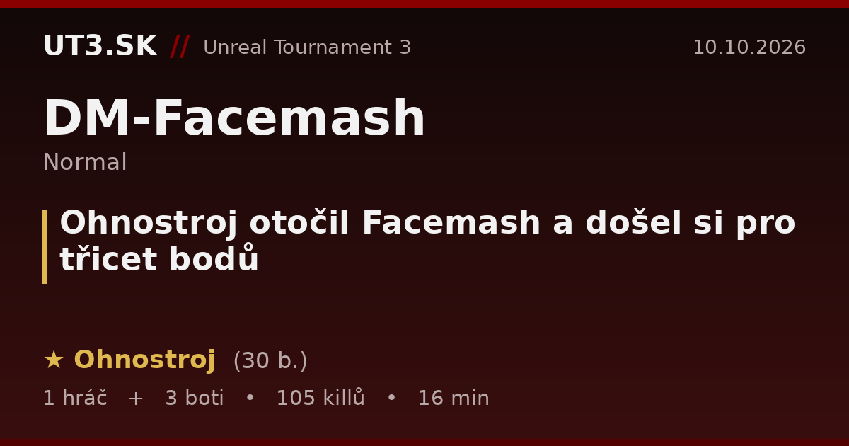 Ohnostroj otočil Facemash a došel si pro třicet bodů