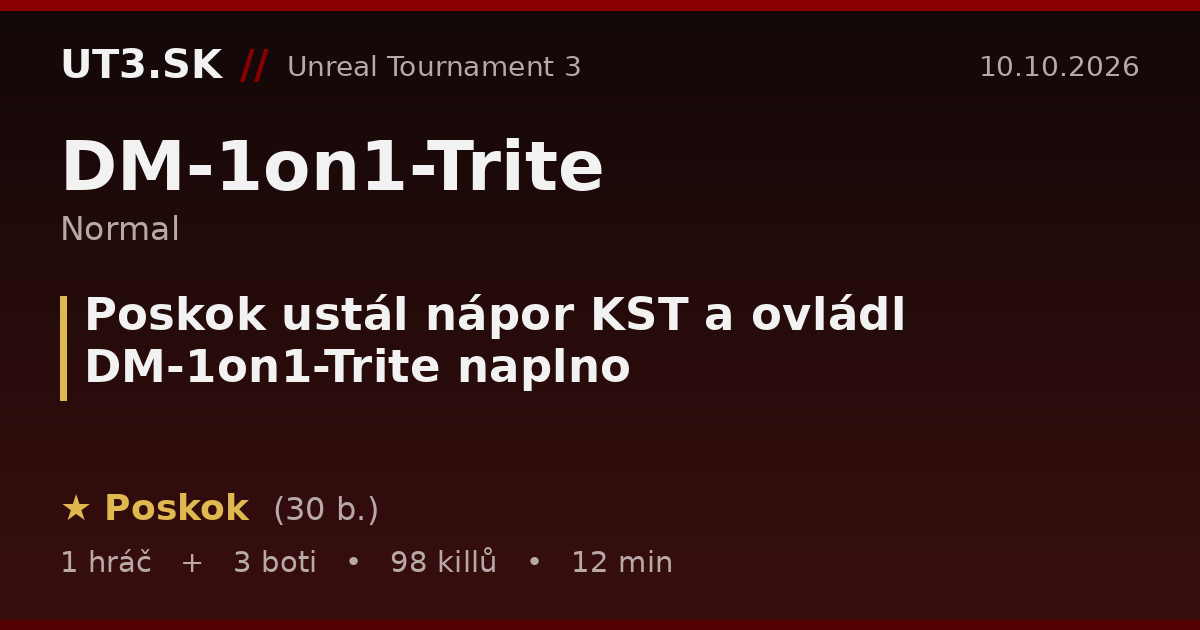 Poskok ustál nápor KST a ovládl DM-1on1-Trite naplno