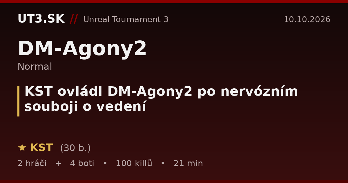 KST ovládl DM-Agony2 po nervózním souboji o vedení