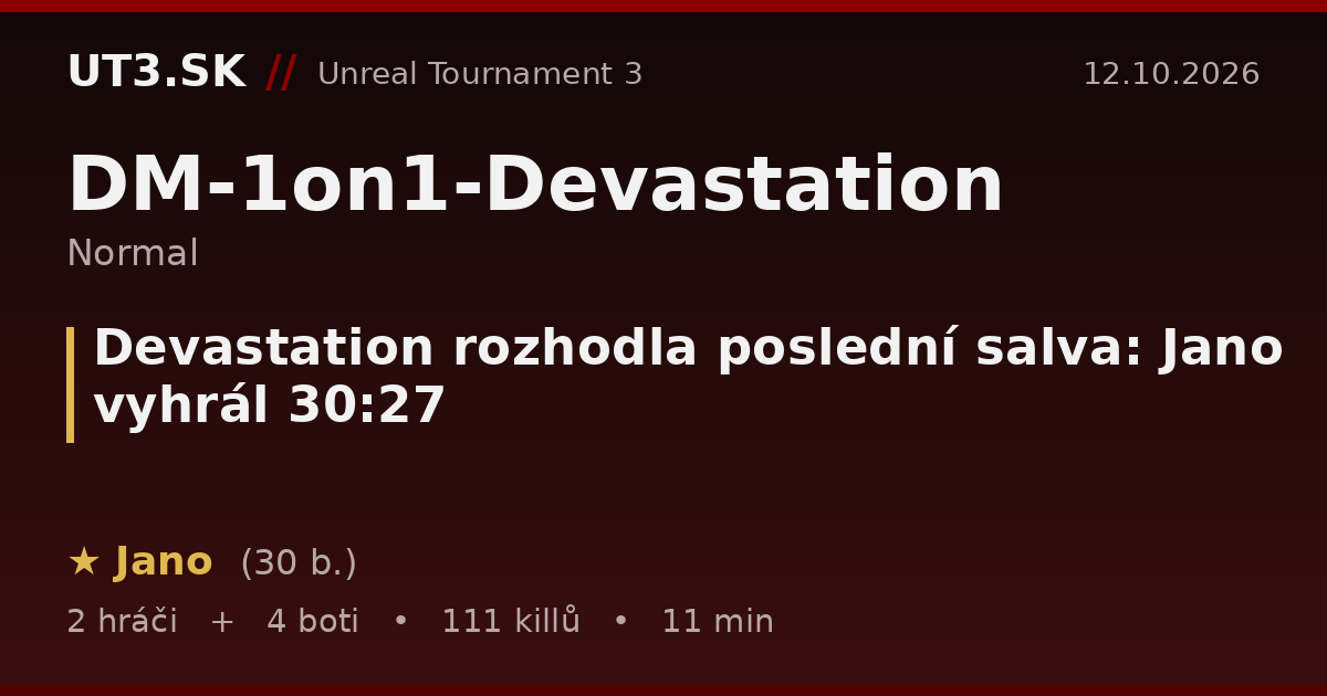 Devastation rozhodla poslední salva: Jano vyhrál 30:27