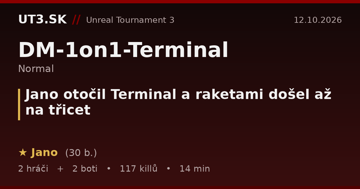 Jano otočil Terminal a raketami došel až na třicet