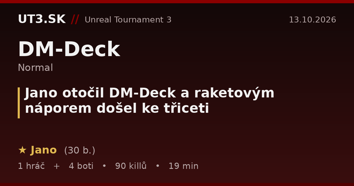 Jano otočil DM-Deck a raketovým náporem došel ke třiceti