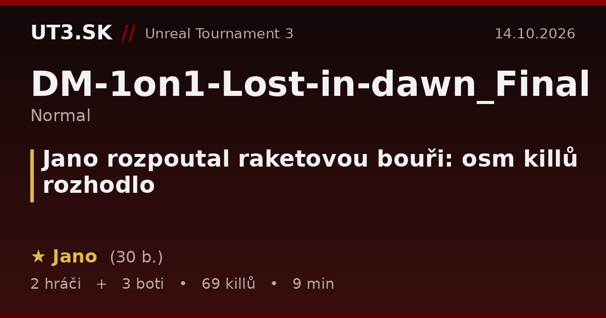 Jano rozpoutal raketovou bouři: osm killů rozhodlo