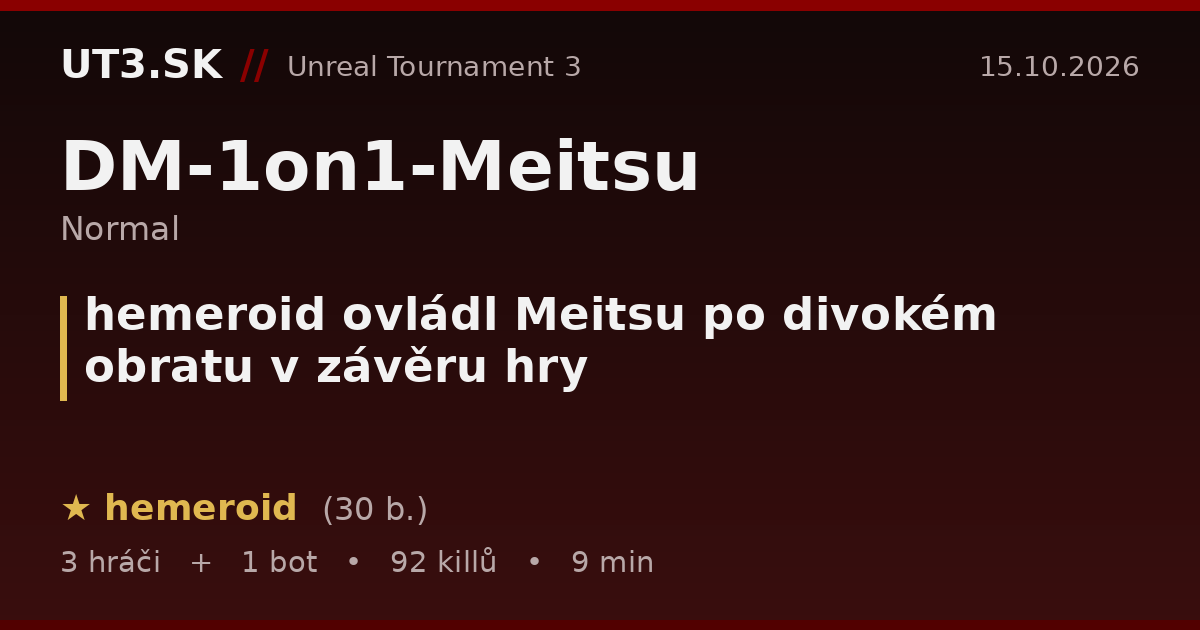 hemeroid ovládl Meitsu po divokém obratu v závěru hry
