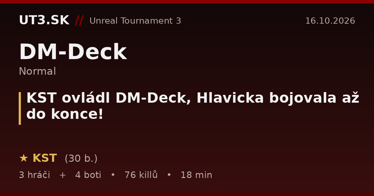 KST ovládl DM-Deck, Hlavicka bojovala až do konce!
