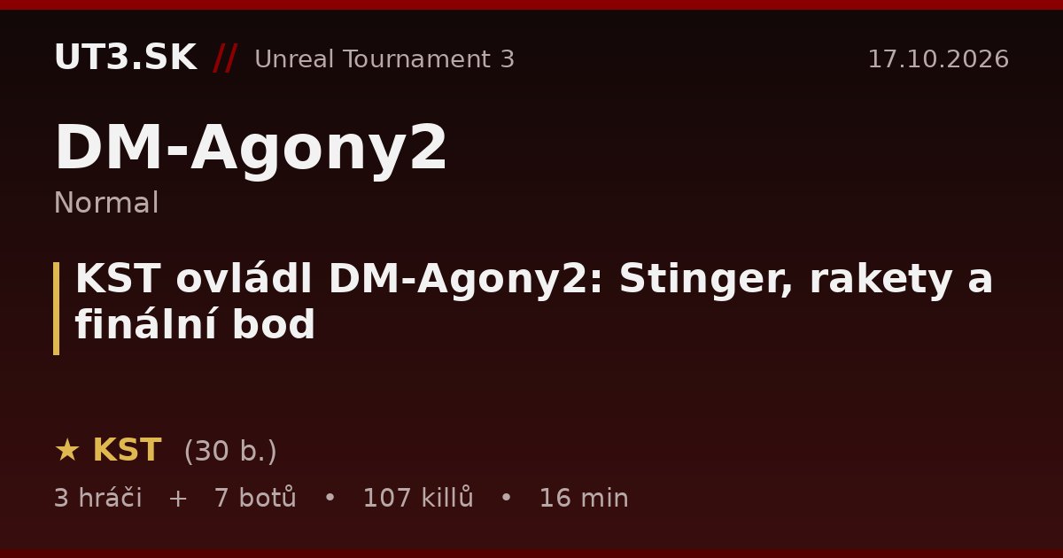 KST ovládl DM-Agony2: Stinger, rakety a finální bod