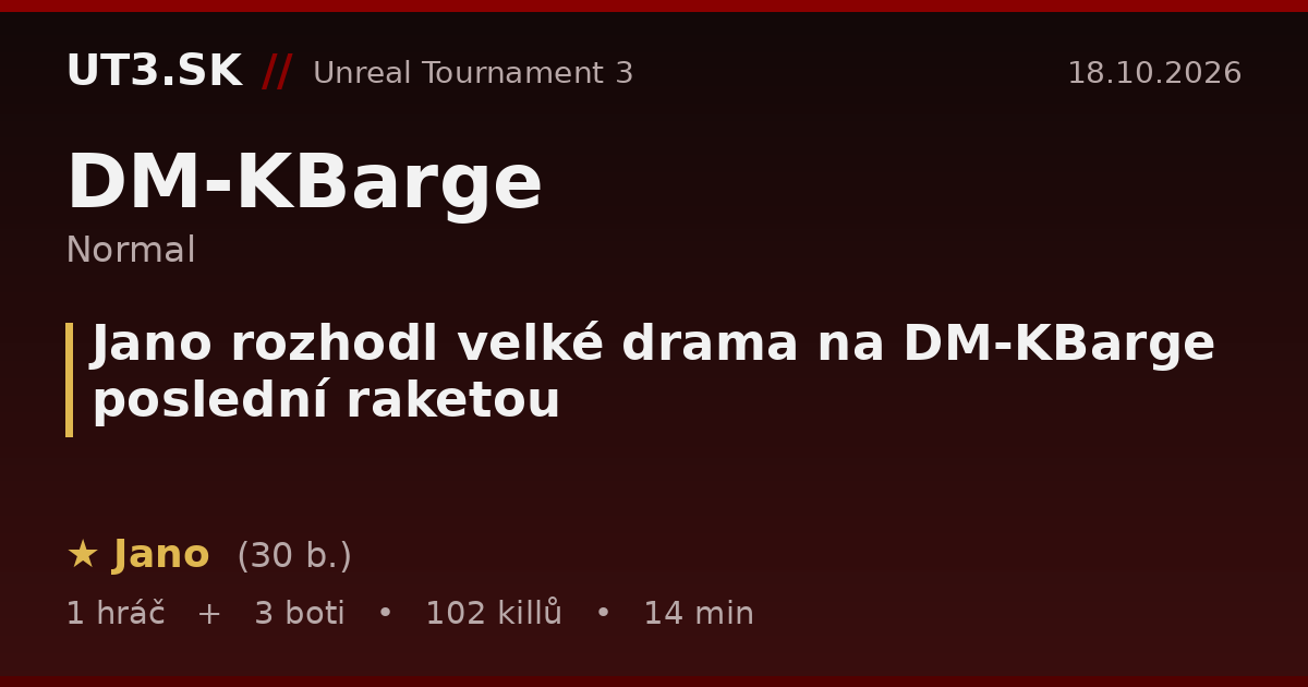 Jano rozhodl velké drama na DM-KBarge poslední raketou