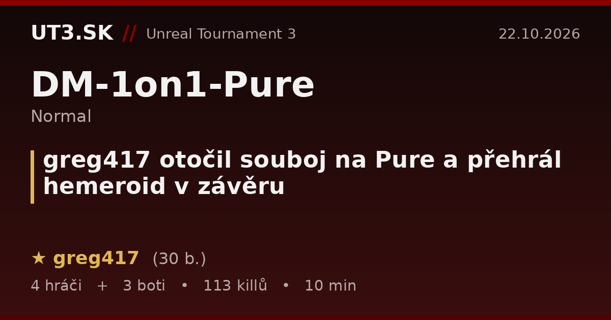 greg417 otočil souboj na Pure a přehrál hemeroid v závěru