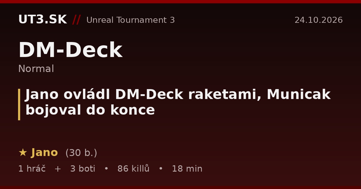 Jano ovládl DM-Deck raketami, Municak bojoval do konce