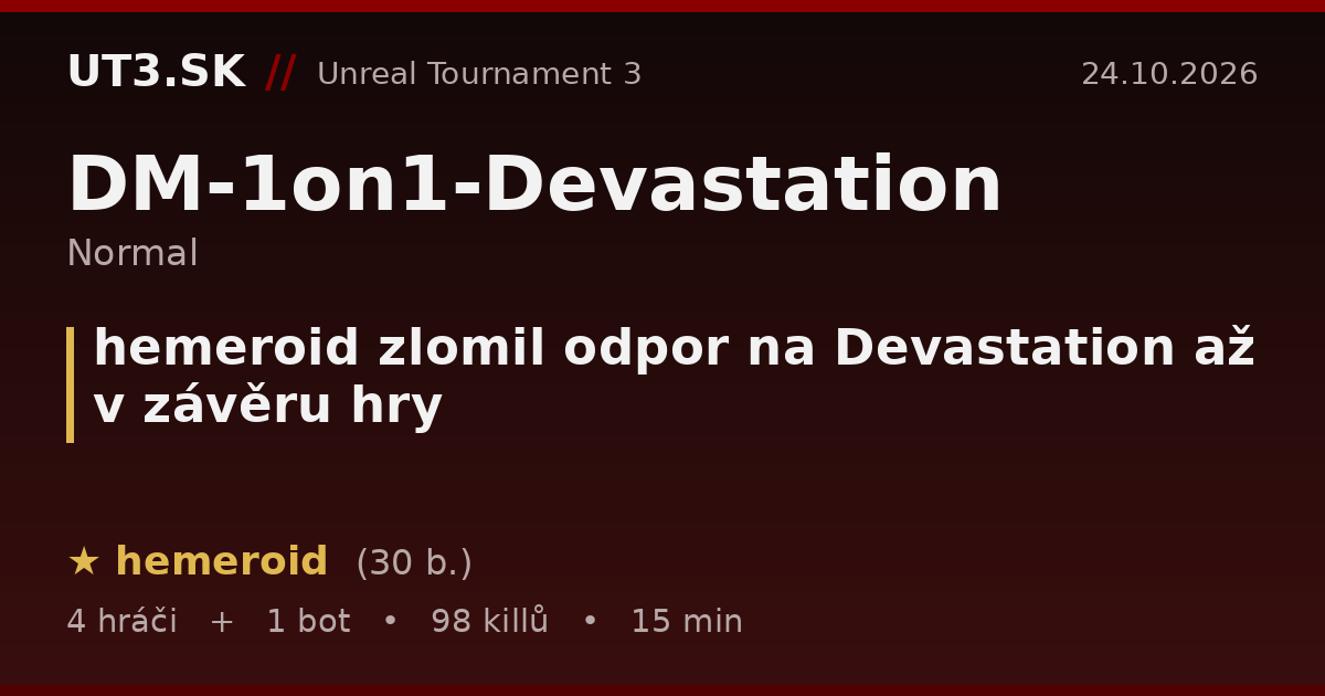 hemeroid zlomil odpor na Devastation až v závěru hry