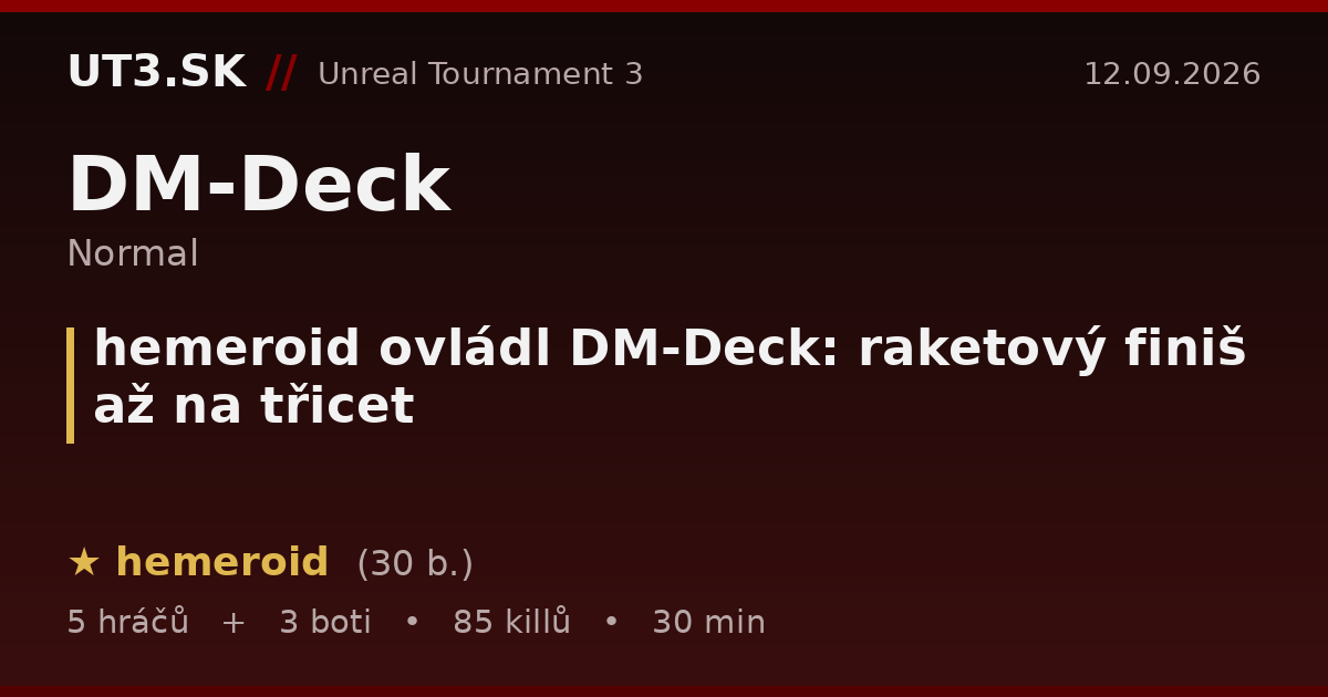 hemeroid ovládl DM-Deck: raketový finiš až na třicet
