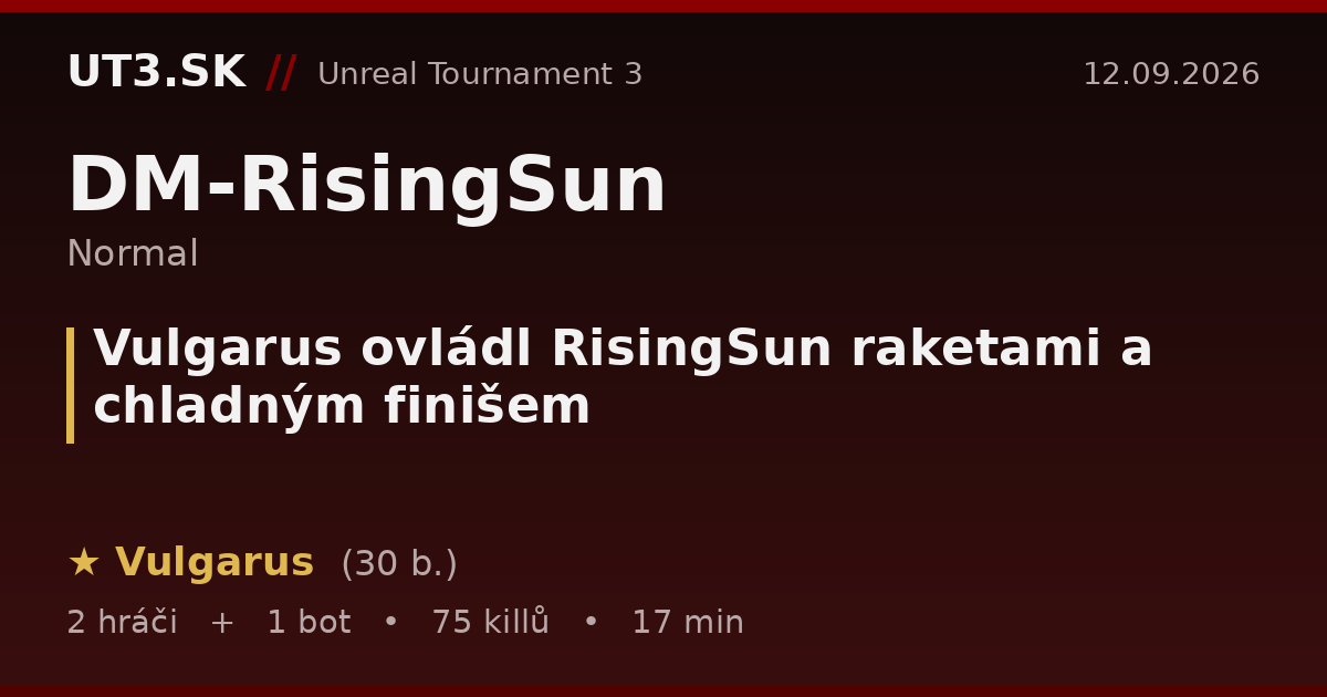 Vulgarus ovládl RisingSun raketami a chladným finišem