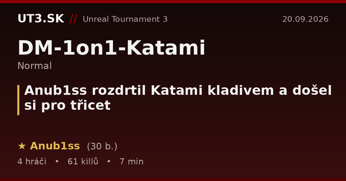 Anub1ss rozdrtil Katami kladivem a došel si pro třicet
