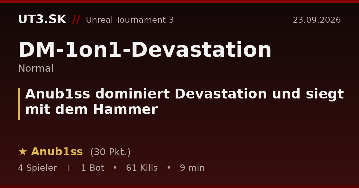 Anub1ss dominiert Devastation und siegt mit dem Hammer
