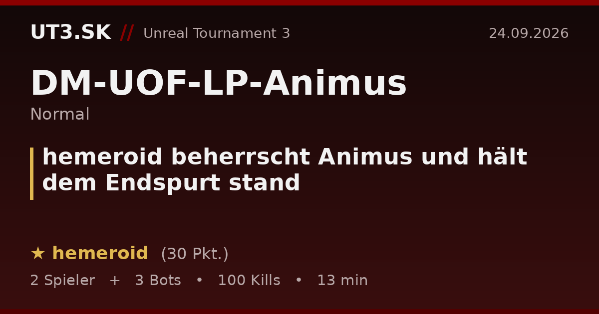 hemeroid beherrscht Animus und hält dem Endspurt stand