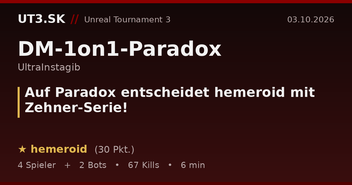 Auf Paradox entscheidet hemeroid mit Zehner-Serie!