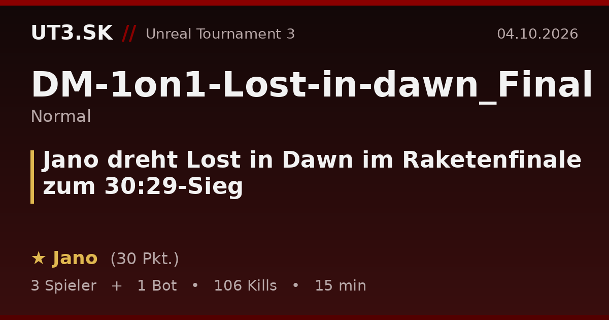 Jano dreht Lost in Dawn im Raketenfinale zum 30:29-Sieg