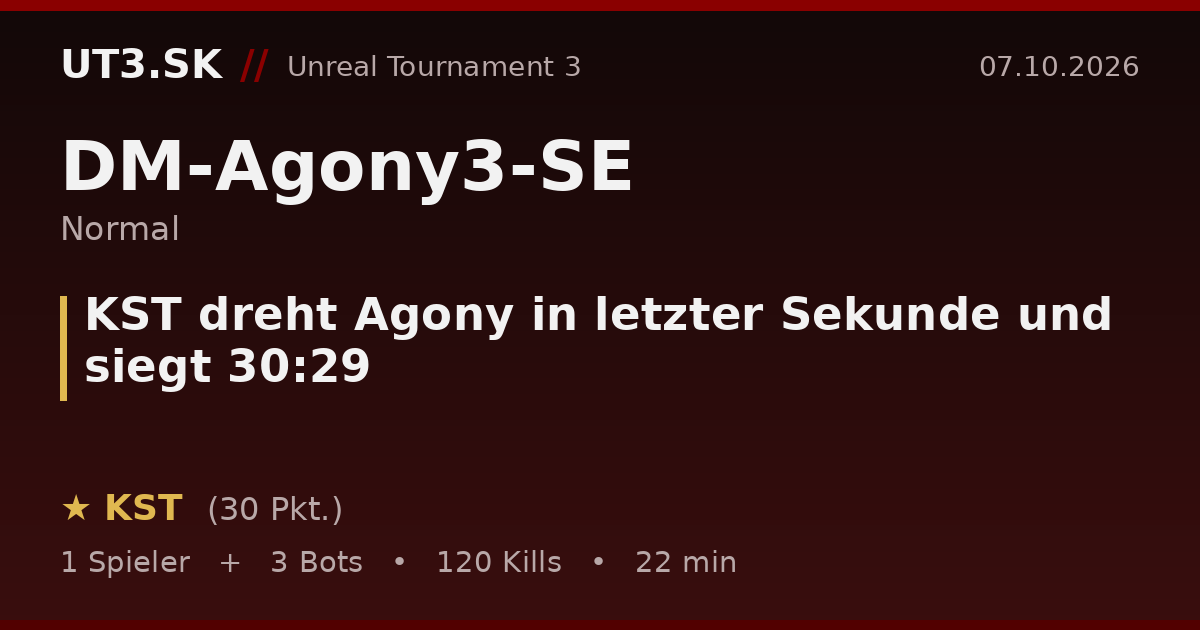 KST dreht Agony in letzter Sekunde und siegt 30:29