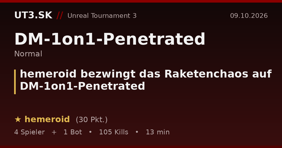 hemeroid bezwingt das Raketenchaos auf DM-1on1-Penetrated