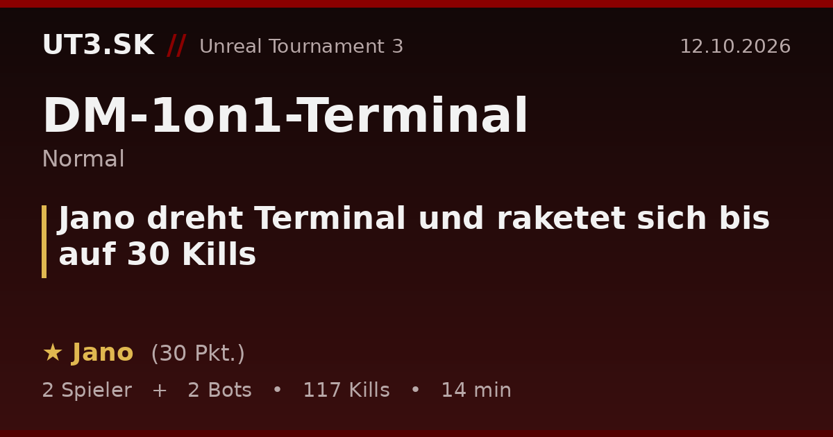 Jano dreht Terminal und raketet sich bis auf 30 Kills