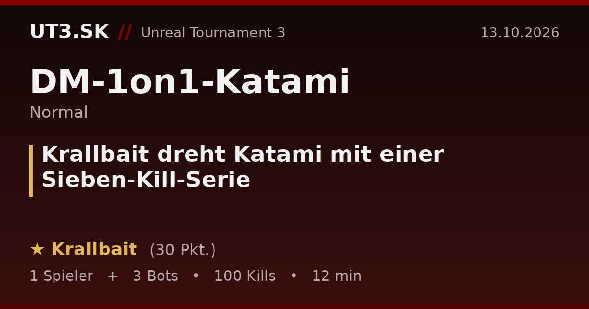 Krallbait dreht Katami mit einer Sieben-Kill-Serie