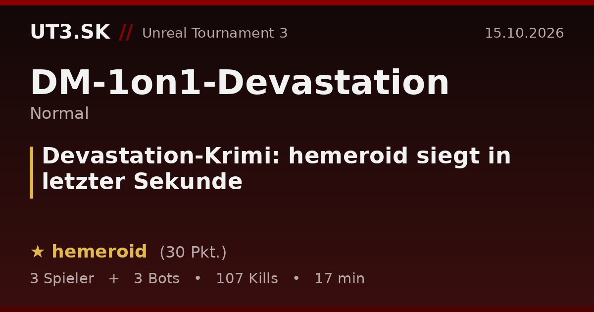 Devastation-Krimi: hemeroid siegt in letzter Sekunde