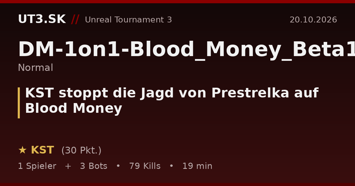 KST stoppt die Jagd von Prestrelka auf Blood Money