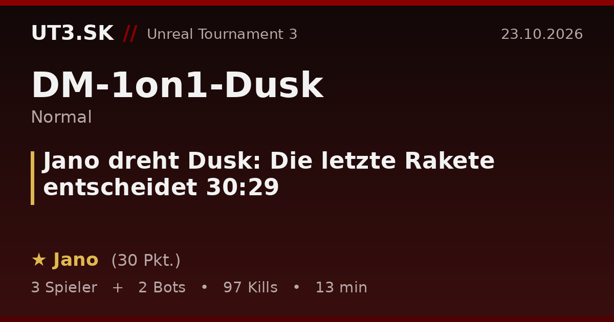 Jano dreht Dusk: Die letzte Rakete entscheidet 30:29