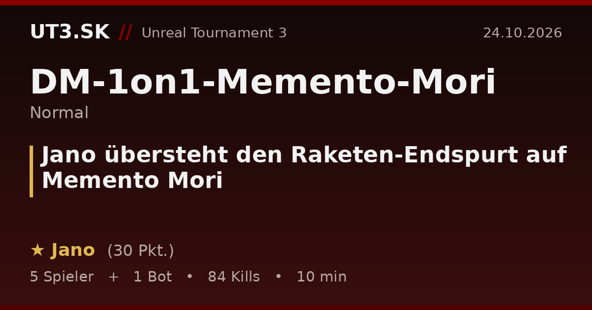 Jano übersteht den Raketen-Endspurt auf Memento Mori