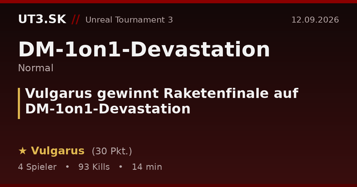 Vulgarus gewinnt Raketenfinale auf DM-1on1-Devastation