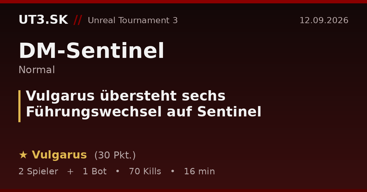 Vulgarus übersteht sechs Führungswechsel auf Sentinel