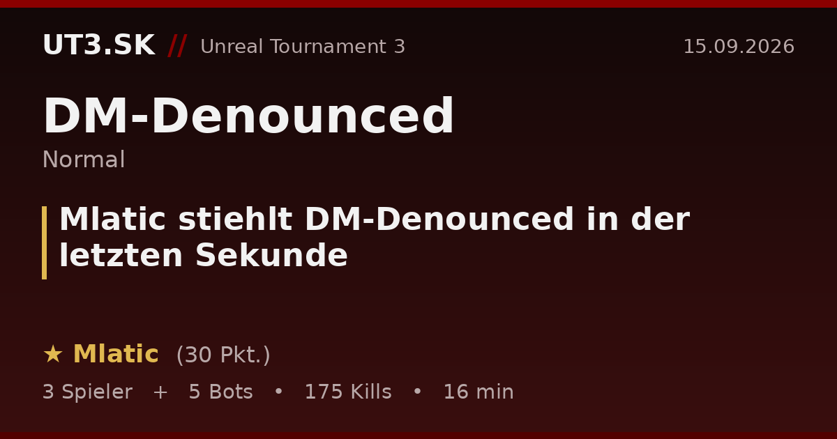 Mlatic stiehlt DM-Denounced in der letzten Sekunde