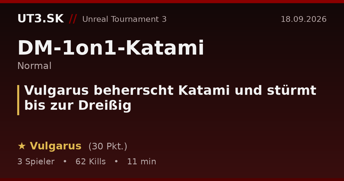 Vulgarus beherrscht Katami und stürmt bis zur Dreißig