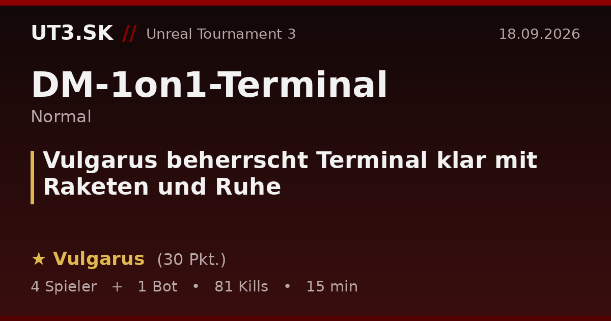 Vulgarus beherrscht Terminal klar mit Raketen und Ruhe